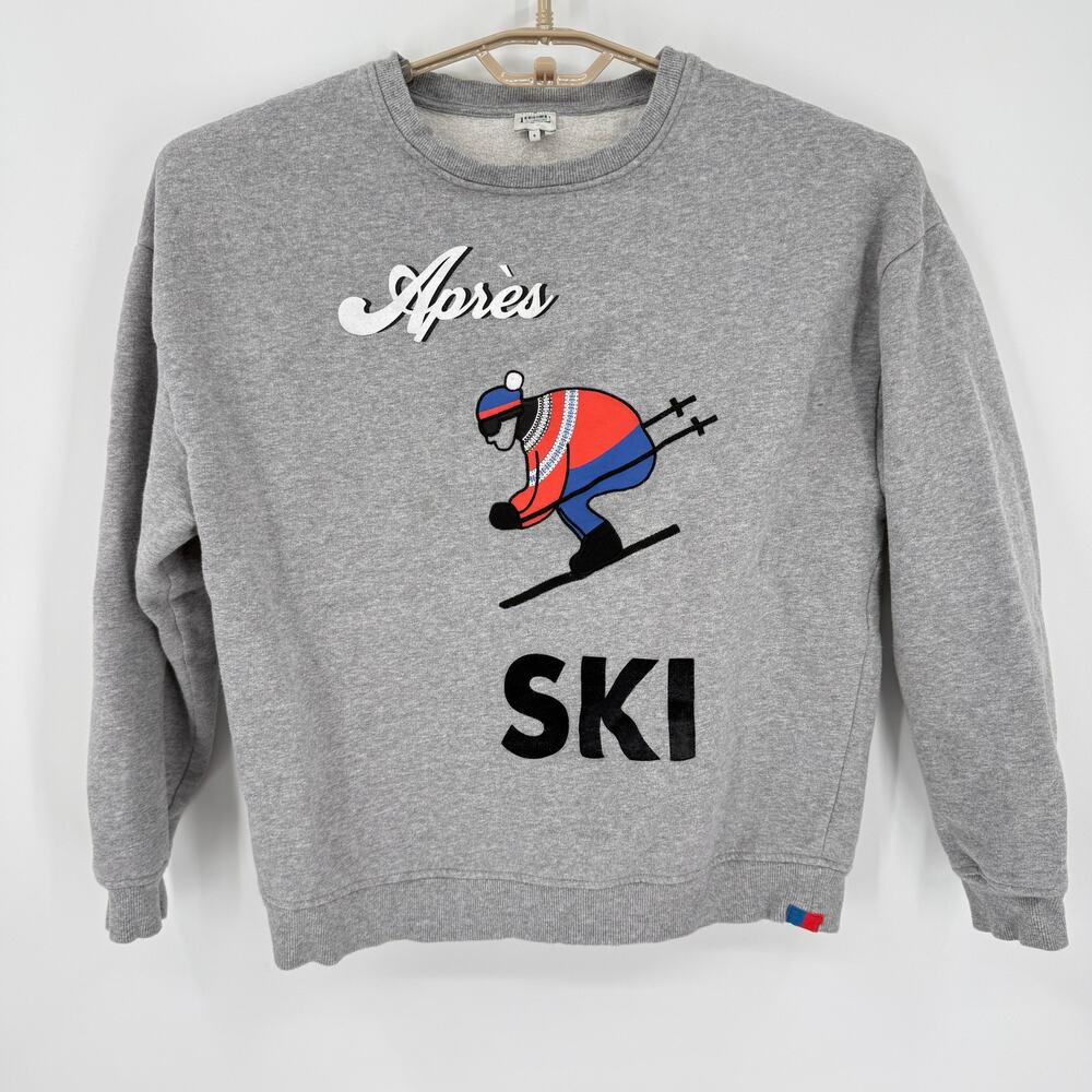 Kule Womens Apres Ski Embroidered Sweatshirt Gray Size Small